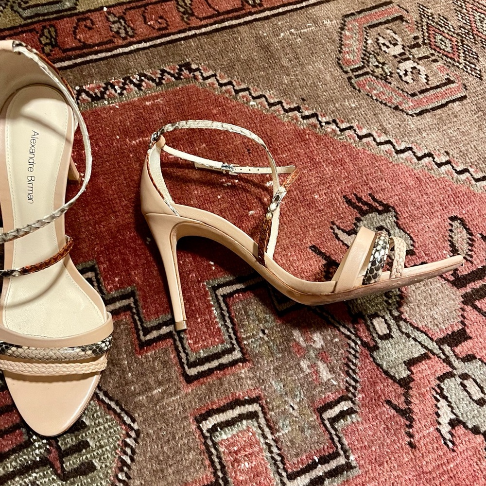 Alexandre Birman Nude Python & Leather Heels Size… - image 8